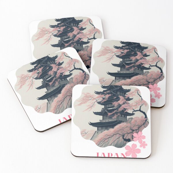 Item preview, Japanese Temple with sakuras designed and sold by IlustracionesLF.
