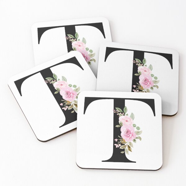 Item preview, Letter T with Natural Multi Color Flowers designed and sold by Print-Online.