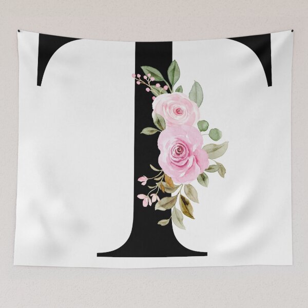 Item preview, Letter T with Natural Multi Color Flowers designed and sold by Print-Online.