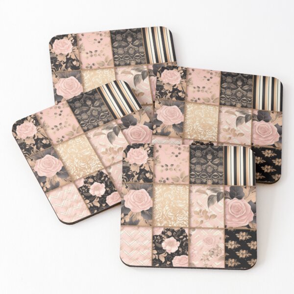 Item preview, BEAUTIFUL PINK ROSE, GOLD AND BLACK BACKGROUND, SEAMLESS PATTERN  designed and sold by SPECTRA005.