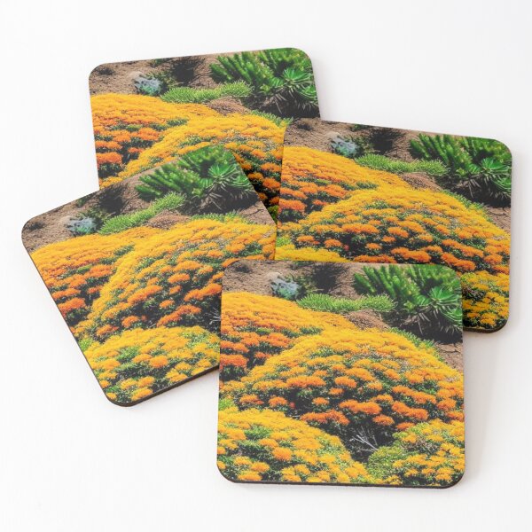 Item preview, mounds of yellow and orange flowers in a meadow designed and sold by JaroDesign2023.