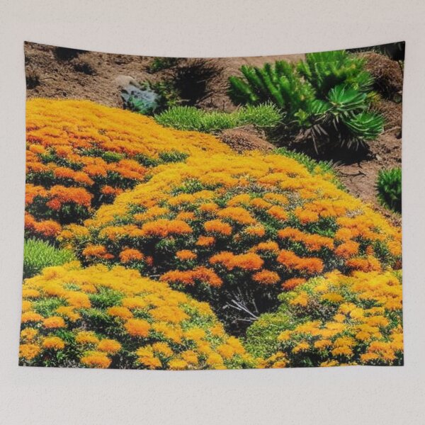 Item preview, mounds of yellow and orange flowers in a meadow designed and sold by JaroDesign2023.