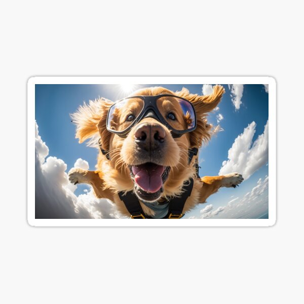 Aperçu de l'œuvre Copie du saut en parachute Happy Golden Retrievers créée et vendue par Tio-Tecun.
