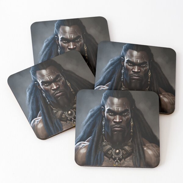 Item preview, Black African Barbarian Warrior Fearless Ancestor Abstract Art designed and sold by MasterArtsman.