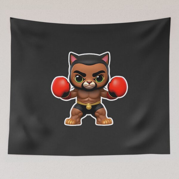 Item preview, Cat boxer in red gloves designed and sold by IrinaGuArt.
