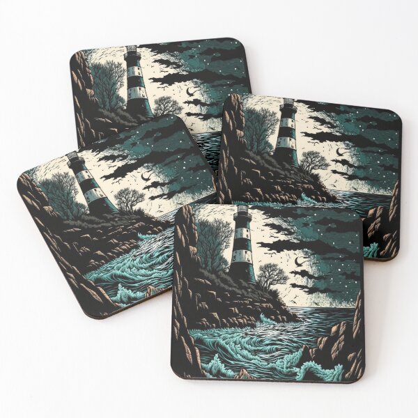 Item preview, Seascape Lighthouse by Night  designed and sold by pauloss.