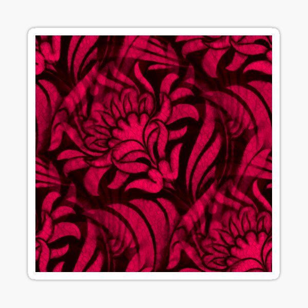 Art Nouveau Vintage Style Berry Red Floral Pattern Sticker