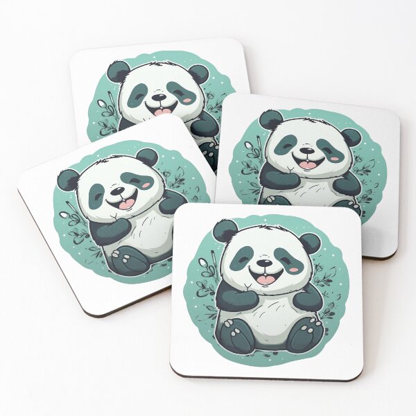 Item preview, happy Panda, turquoise happy panda designed and sold by ArtVilleStore.
