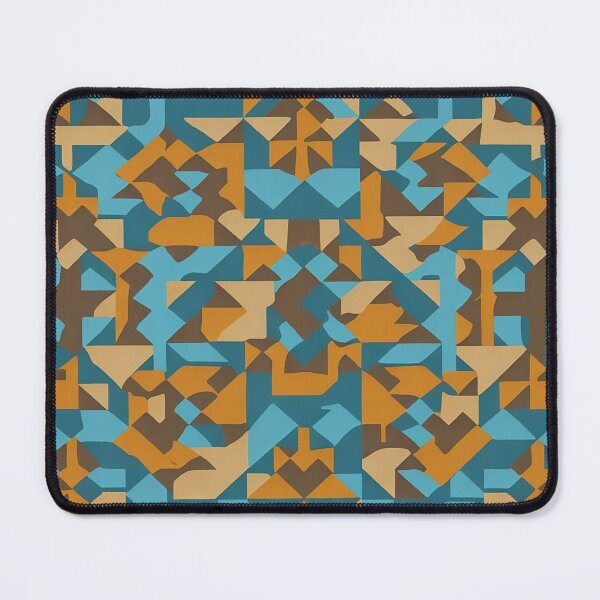 Aperçu de l'œuvre motif géométrique répétitif en turquoise, bleu et beige créée et vendue par Gary Gable.