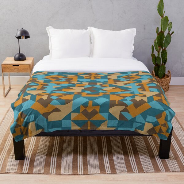 Item preview, repeating geometric pattern in turquoise, blue and tan designed and sold by Gary Gable.