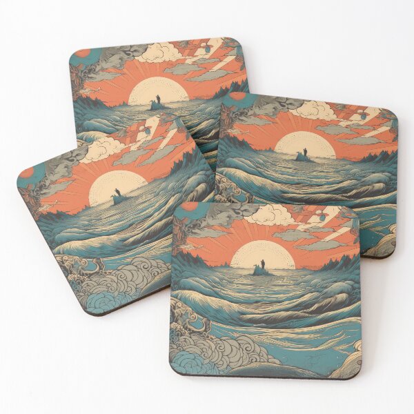 Item preview, Dreamy Psychedelic Ocean Meets Sky Poster designed and sold by pauloss.