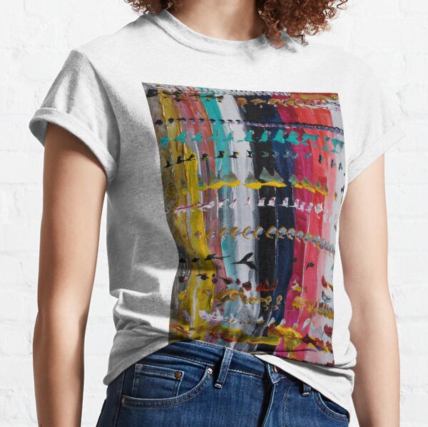 Bird of Paradise original acrylic on canvas abstract pattern art Classic T-Shirt