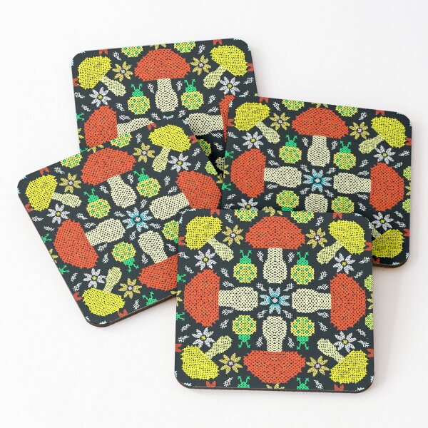 Item preview, Quilt Mushroom and Bugs designed and sold by mitalim.