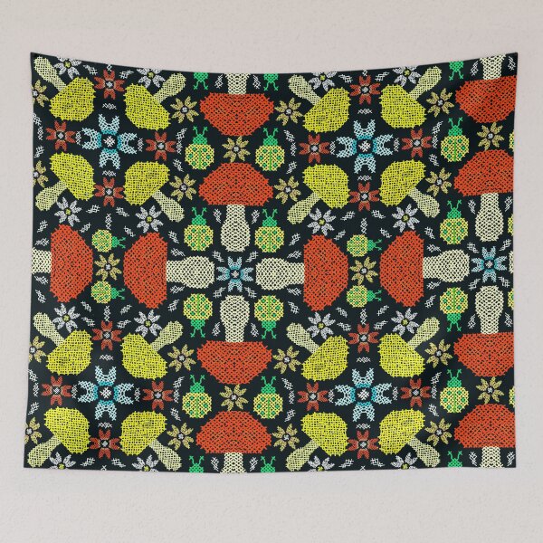 Item preview, Quilt Mushroom and Bugs designed and sold by mitalim.