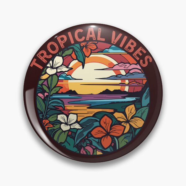 Item preview, Tropical Vibes Flowers Retro Sunset  designed and sold by ShopFanCreation.