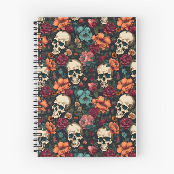 Aperçu de l'œuvre "Floral & Skulls" - Esthétique Gothique Vintage. créée et vendue par Patrick Brodeur.
