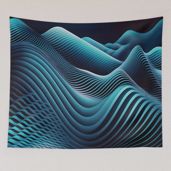Item preview, Blue wavy lines pattern designed and sold by NavyPanda.