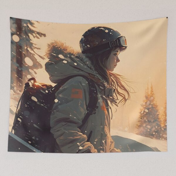 Item preview, Girl is walking in the snow designed and sold by Cr-AI-tive.