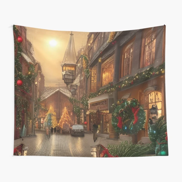 Christmas scene tapestry sale