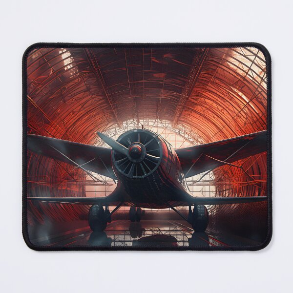 Item preview, Red plane in hangar designed and sold by Cr-AI-tive.