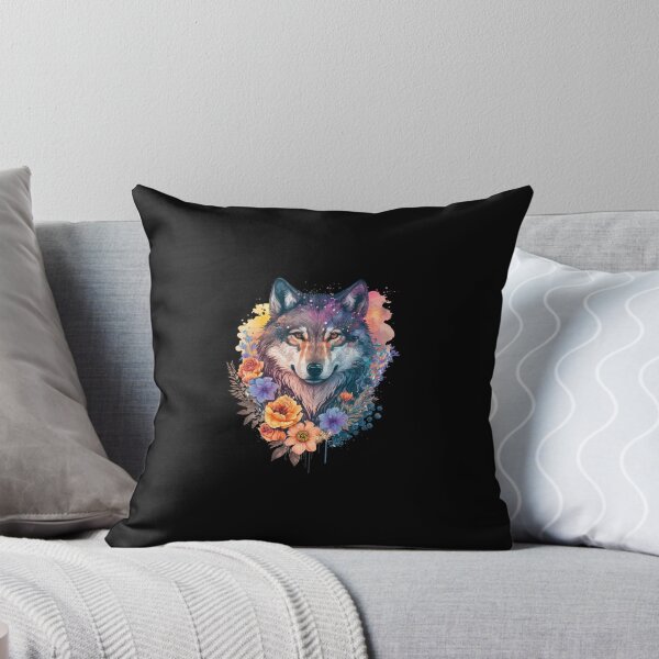 Item preview, Lobo colorido con flores. designed and sold by MagicWardrobe.