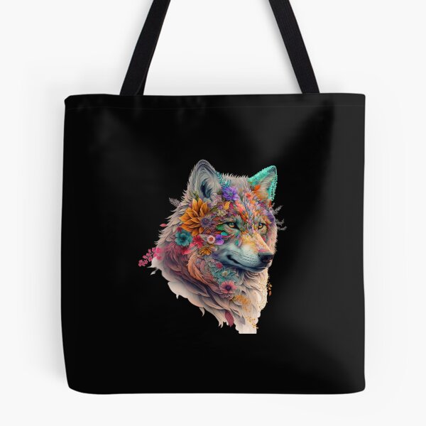 Item preview, Lobo colorido con flores. designed and sold by MagicWardrobe.