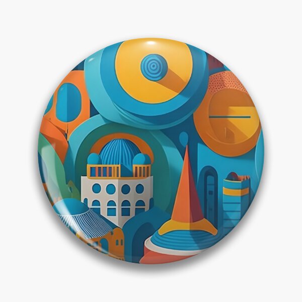 Item preview, Abstract pattern of city images on blue designed and sold by Gary Gable.