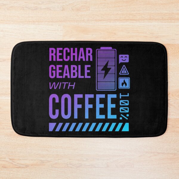 Item preview, Rechargeable with Coffee - Neon Label designed and sold by forgottenfuture.