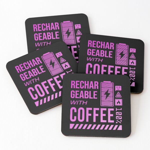 Item preview, Rechargeable with Coffee - Pink Label designed and sold by forgottenfuture.
