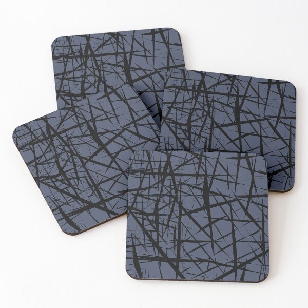Item preview, Shattered, Cracked Lines - black on deep blue designed and sold by Karen Anne Isaksen Glick.