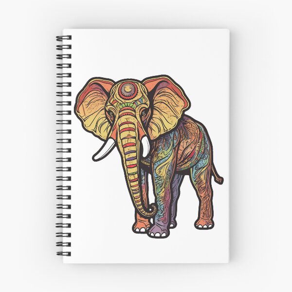 Aperçu de l'œuvre Éléphant de couleur vintage créée et vendue par RandomForestBot.