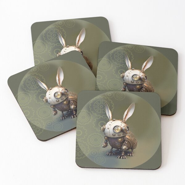 Item preview, Bronze Steampunk Bunny With Ornate Pattern designed and sold by Art.Fusion.Studio.