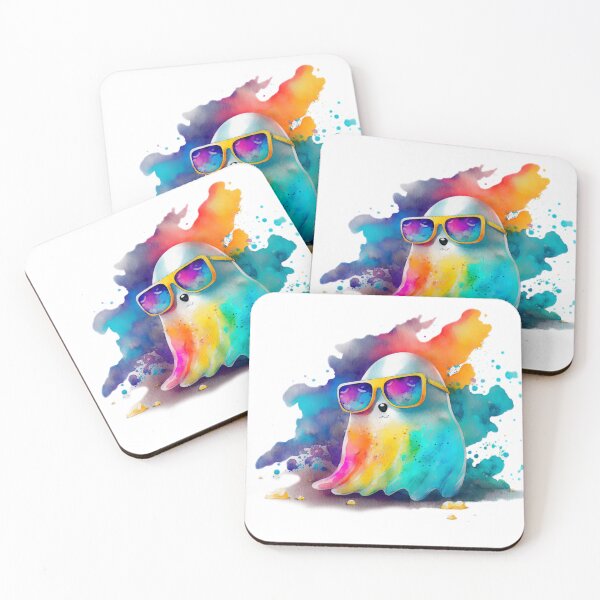 Item preview, Rainbow Colored Friendly Ghost designed and sold by ChromaticClings.