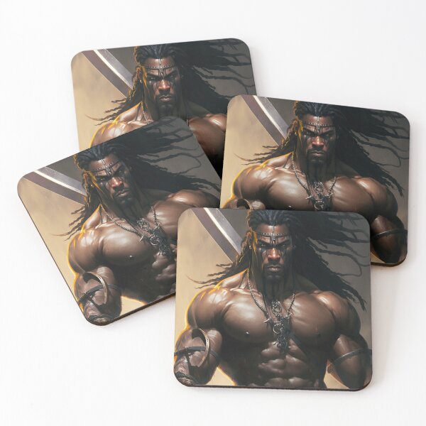 Item preview, Black African Barbarian Warrior Fearless Ancestor Abstract Art designed and sold by MasterArtsman.