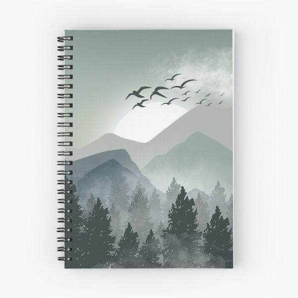 Item preview, Atardecer en la montaña Mountain Sunrise Forest Fog Art designed and sold by VitaleHouse.