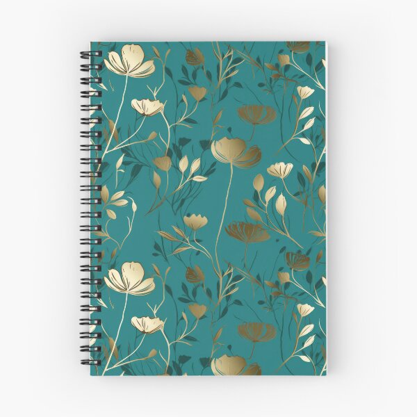 Item preview, Gold and Turquoise Flower Pattern designed and sold by salarkoshop.