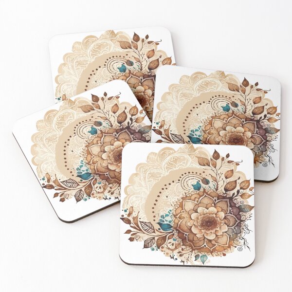 Item preview, A Bold Sienna Flower With Leaves Bohemian Watercolor - Boho Chic Patterns designed and sold by GVRDesign.