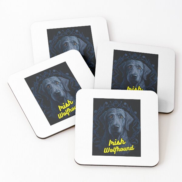 Item preview, Irish Wolfhound Black Blue Background designed and sold by IrishPOD.