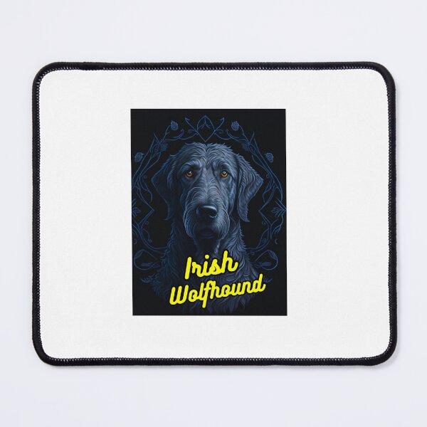 Item preview, Irish Wolfhound Black Blue Background designed and sold by IrishPOD.