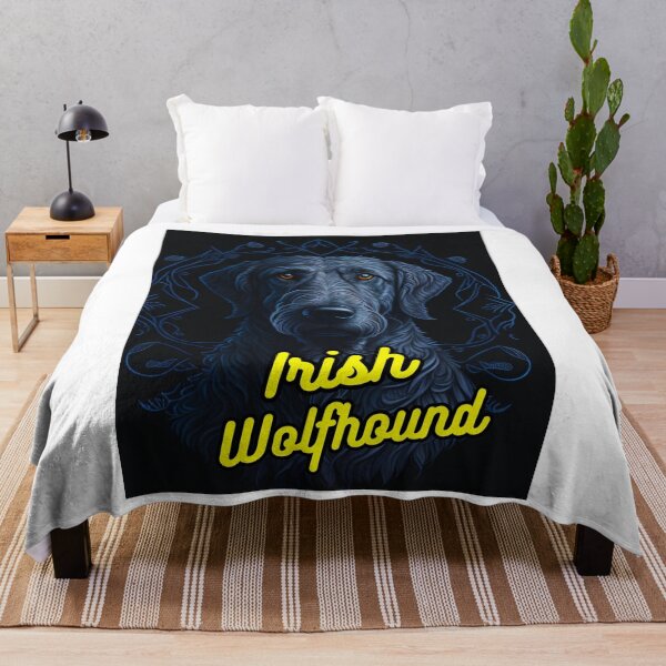 Item preview, Irish Wolfhound Black Blue Background designed and sold by IrishPOD.