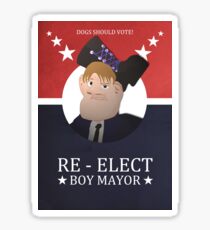 Re-Elect Boy Mayor! Sticker