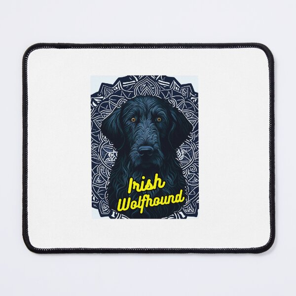 Item preview, Irish Wolfhound White Dark Blue Background designed and sold by IrishPOD.