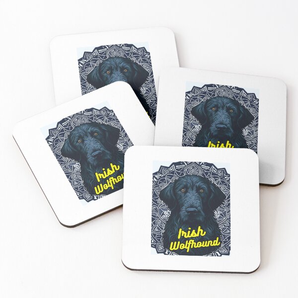 Item preview, Irish Wolfhound White Dark Blue Background designed and sold by IrishPOD.
