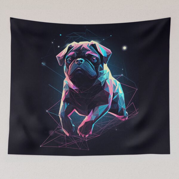 Item preview, Pug dog retrowave vintage neon 80s designed and sold by MDCGraphics.