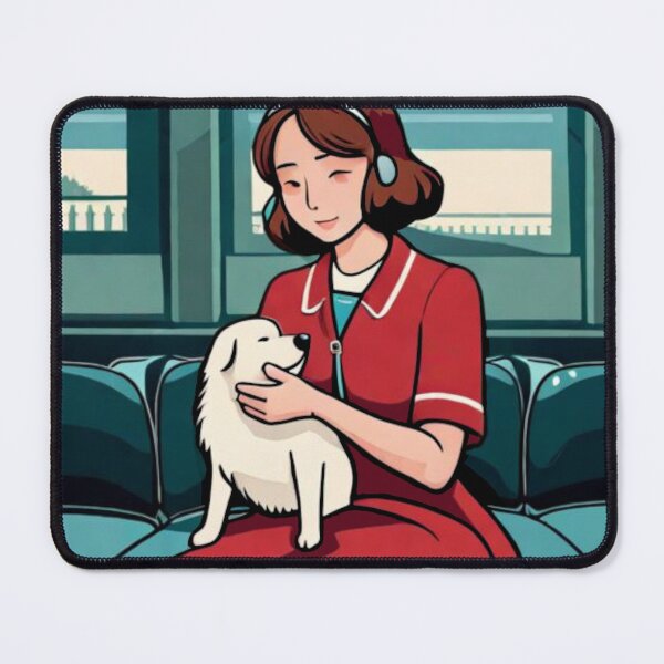 Item preview, Woman Petting Little Dog designed and sold by FlopyFlop.