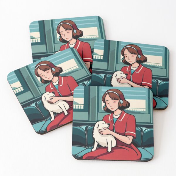 Item preview, Woman Petting Little Dog designed and sold by FlopyFlop.