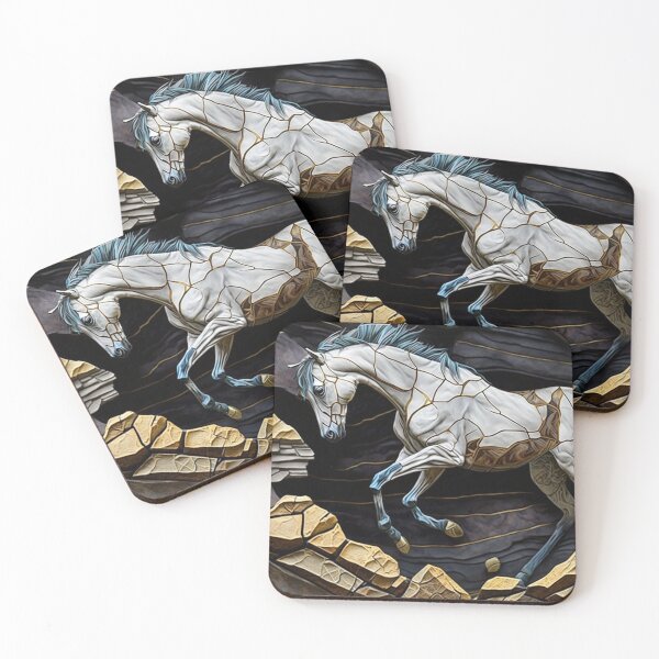 Item preview, Horse kintsugi design with rocks designed and sold by zoldi.