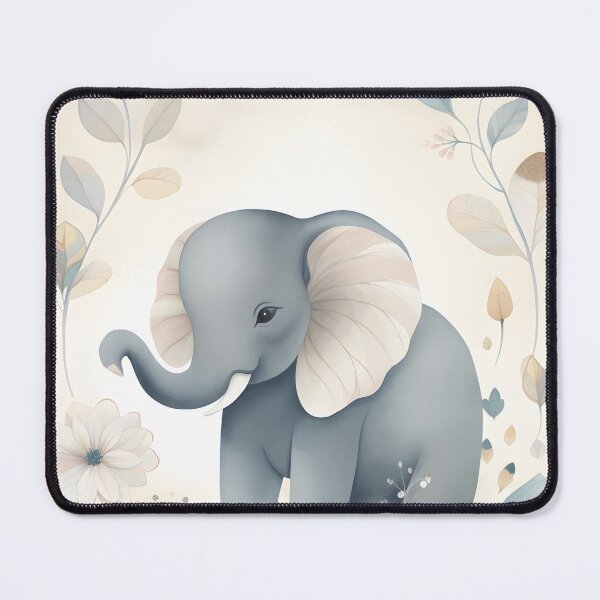 Item preview, Baby Elephant - Elephant Flowery Watercolor designed and sold by NorthGraph.