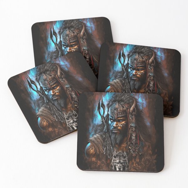 Item preview, Black African Druid Wolf Warrior Ancestor Abstract Art designed and sold by MasterArtsman.