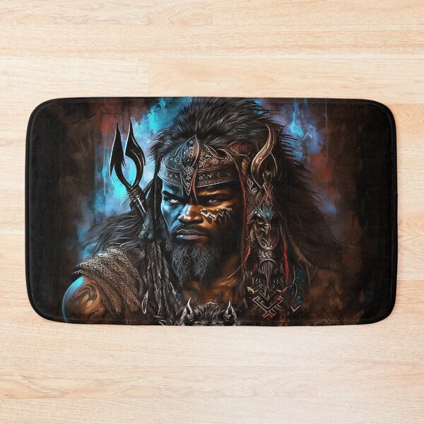 Item preview, Black African Druid Wolf Warrior Ancestor Abstract Art designed and sold by MasterArtsman.